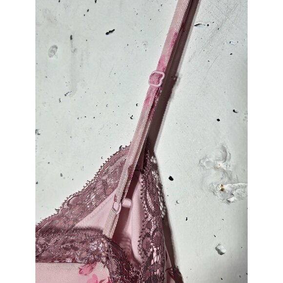 Wild Fable Pink Floral Mini Slip Dress Size Medium Lace Hoco Coquette Y2K Dainty - Picture 10 of 12